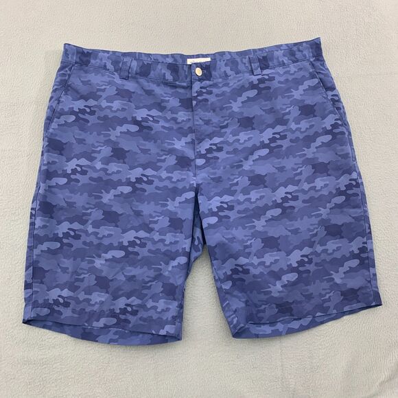 Peter Millar Golf Shorts Mens Size 42 Stretch Flat Front Camo Beige 10" Inseam - Picture 1 of 12